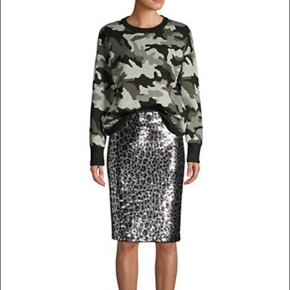 MICHAEL Michael kors shimmer jacquard camp sweater